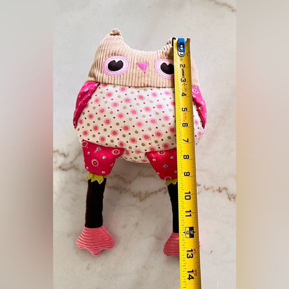 Pottery Barn Kids Penny Owl Corduroy Pink Plush Toy Pillow Stuffed Animal - Picture 3 of 5